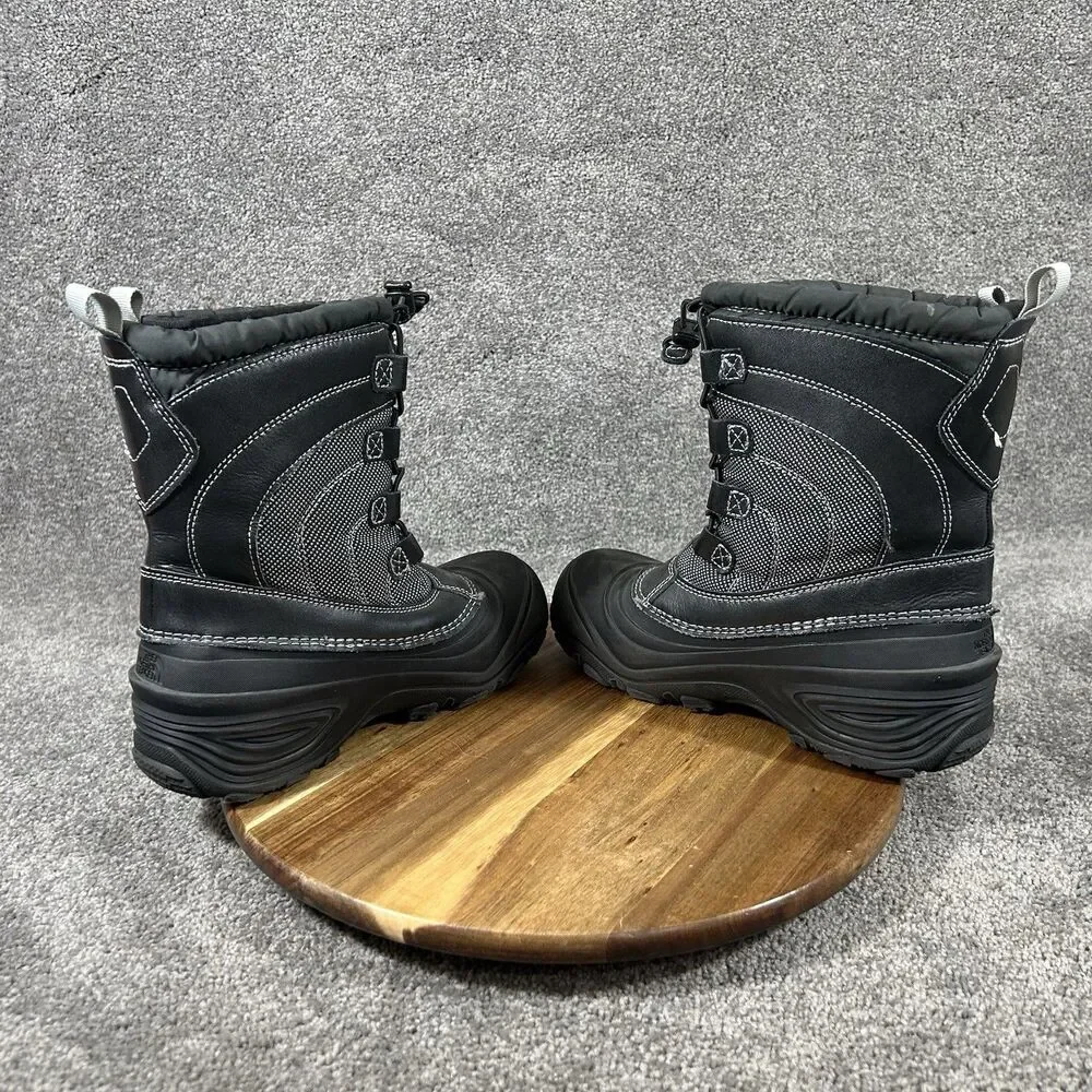 The North Face Alpenglow IV Kids Size 5 Black Waterproof Winter Snow Boots Used